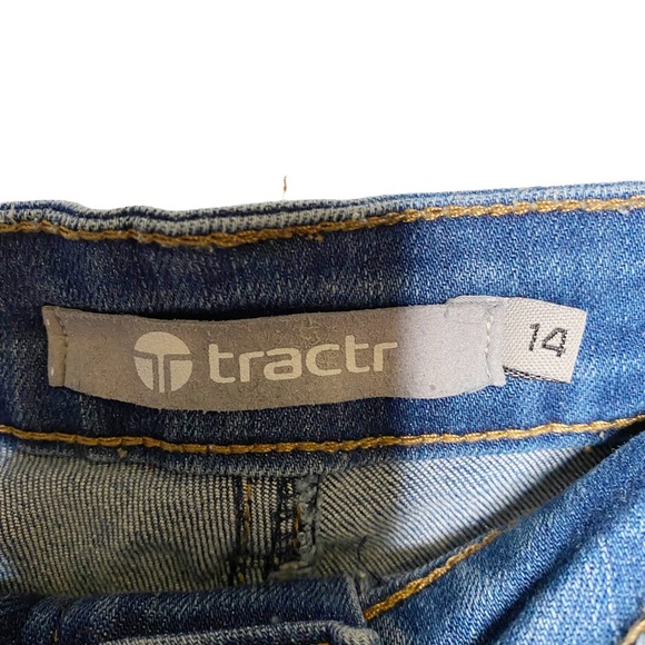Tractr Distressed Jean Shorts Blue Women’s Size 14 - Picture 4 of 4